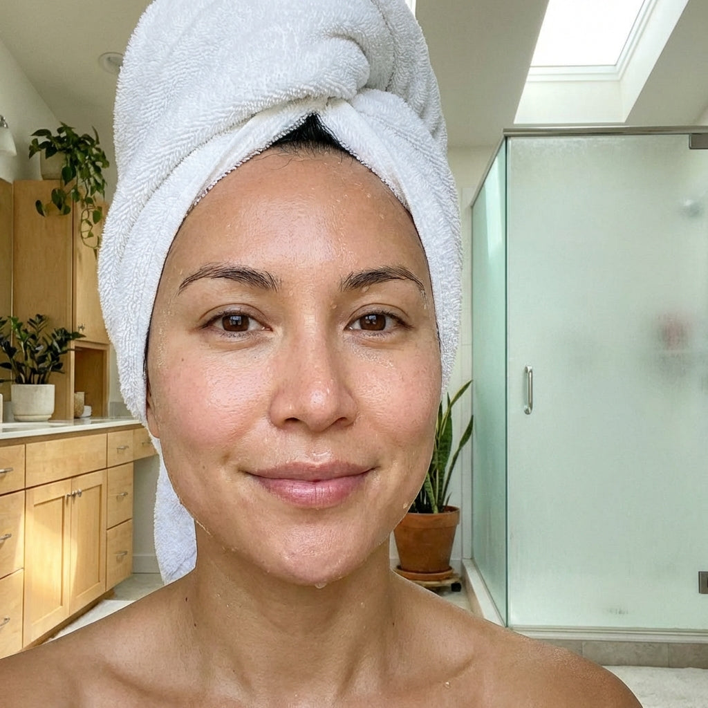 Boho Cleansing Balm Woman Hair Towel Fresh Clean Face Selfie