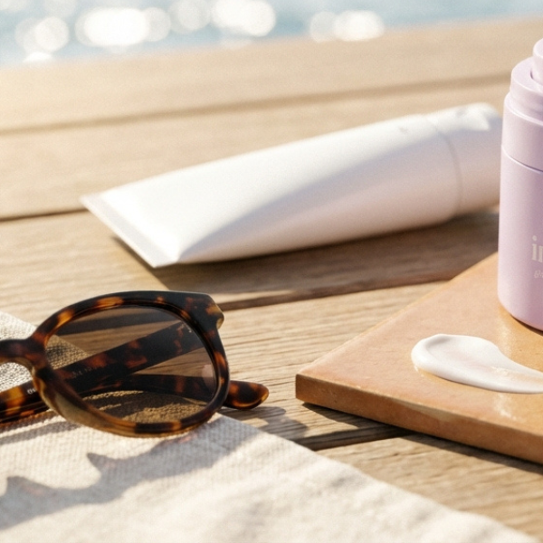 Infinite Aura AM Routine Beach Sunscreen Sunglasses