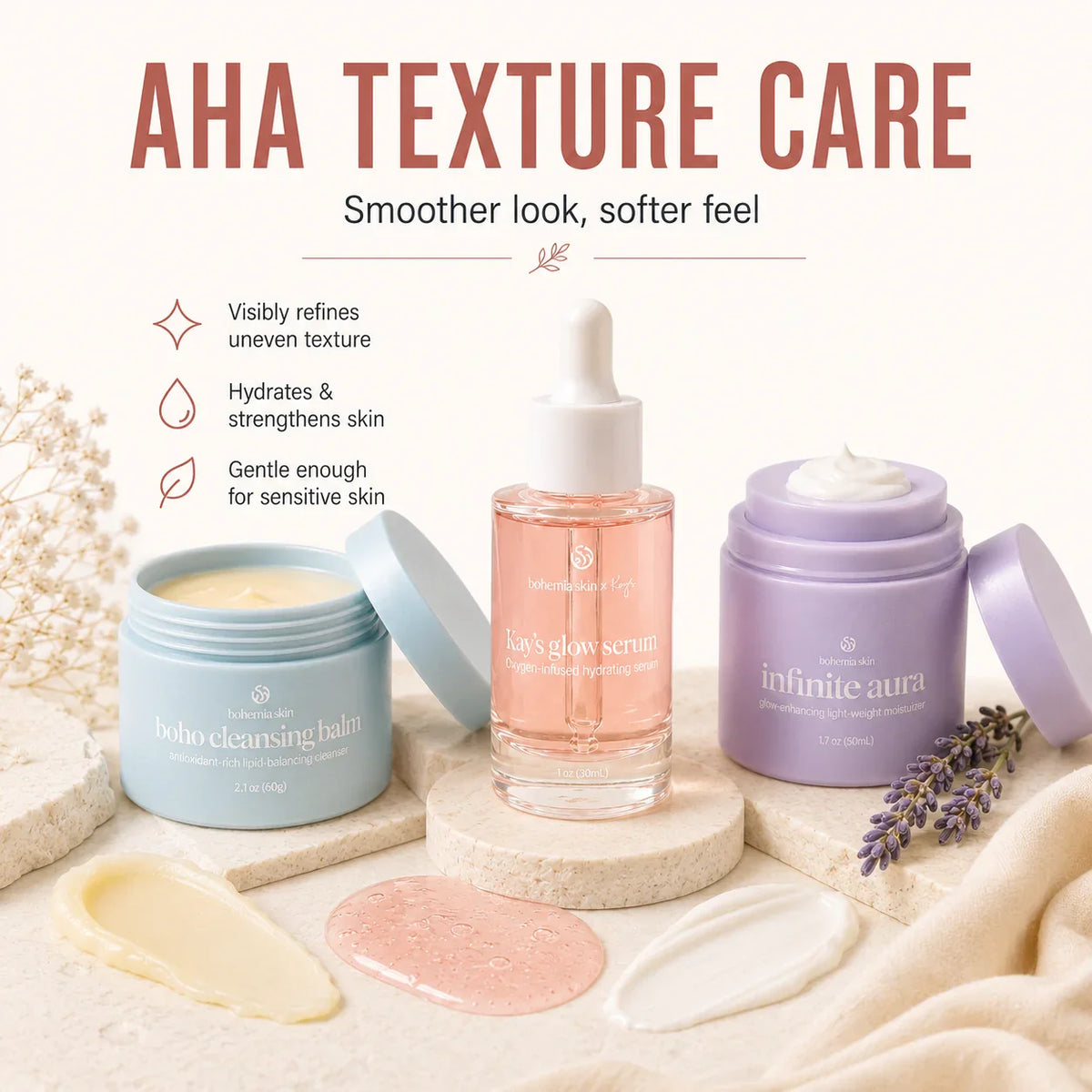 The Bohemia Skin System skincare set designed for a simple daily cleanse treat and seal routine