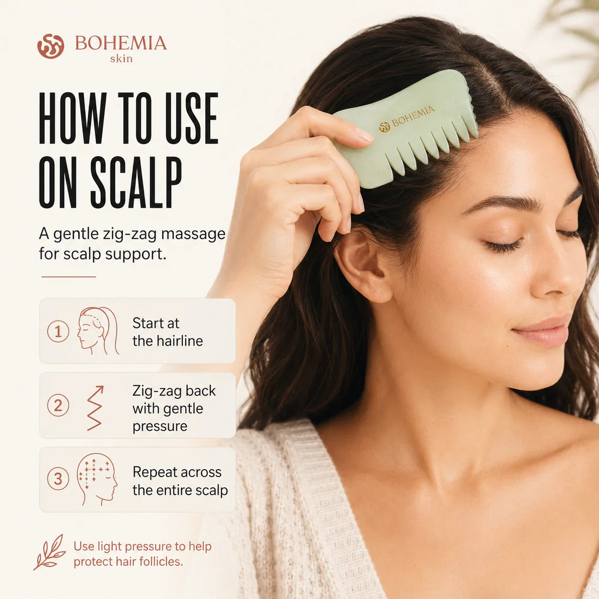How to use the Bohemia Skin jade gua sha comb