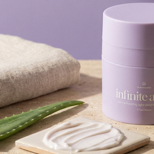 Infinite Aura jar with aloe and towel