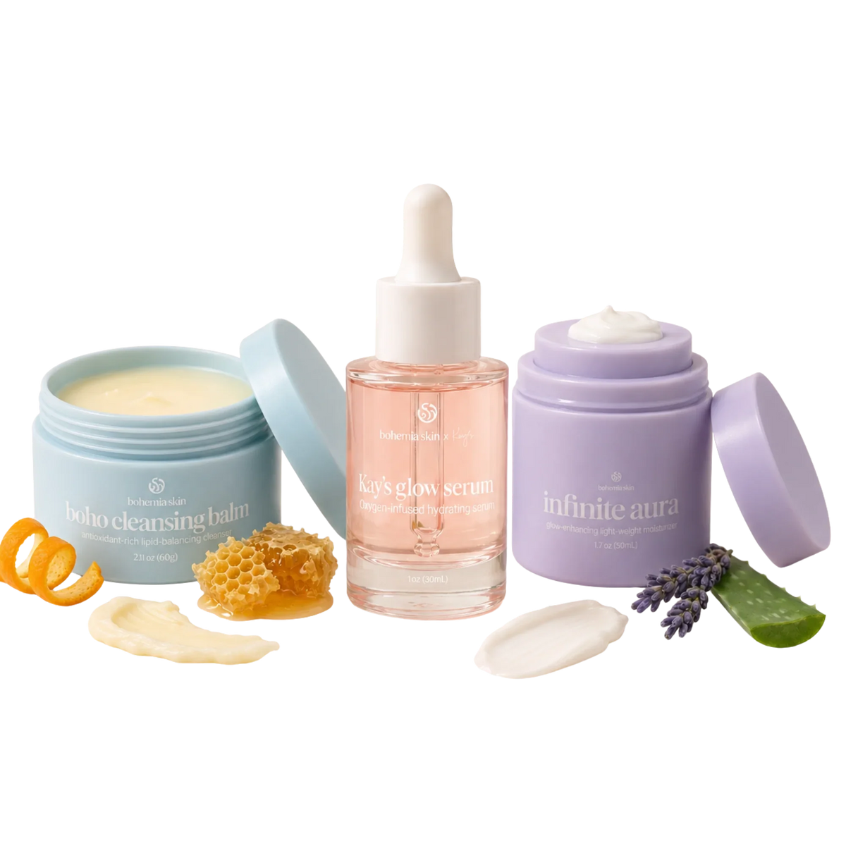 The Bohemia Skin System - cleanser, serum and moisturizer