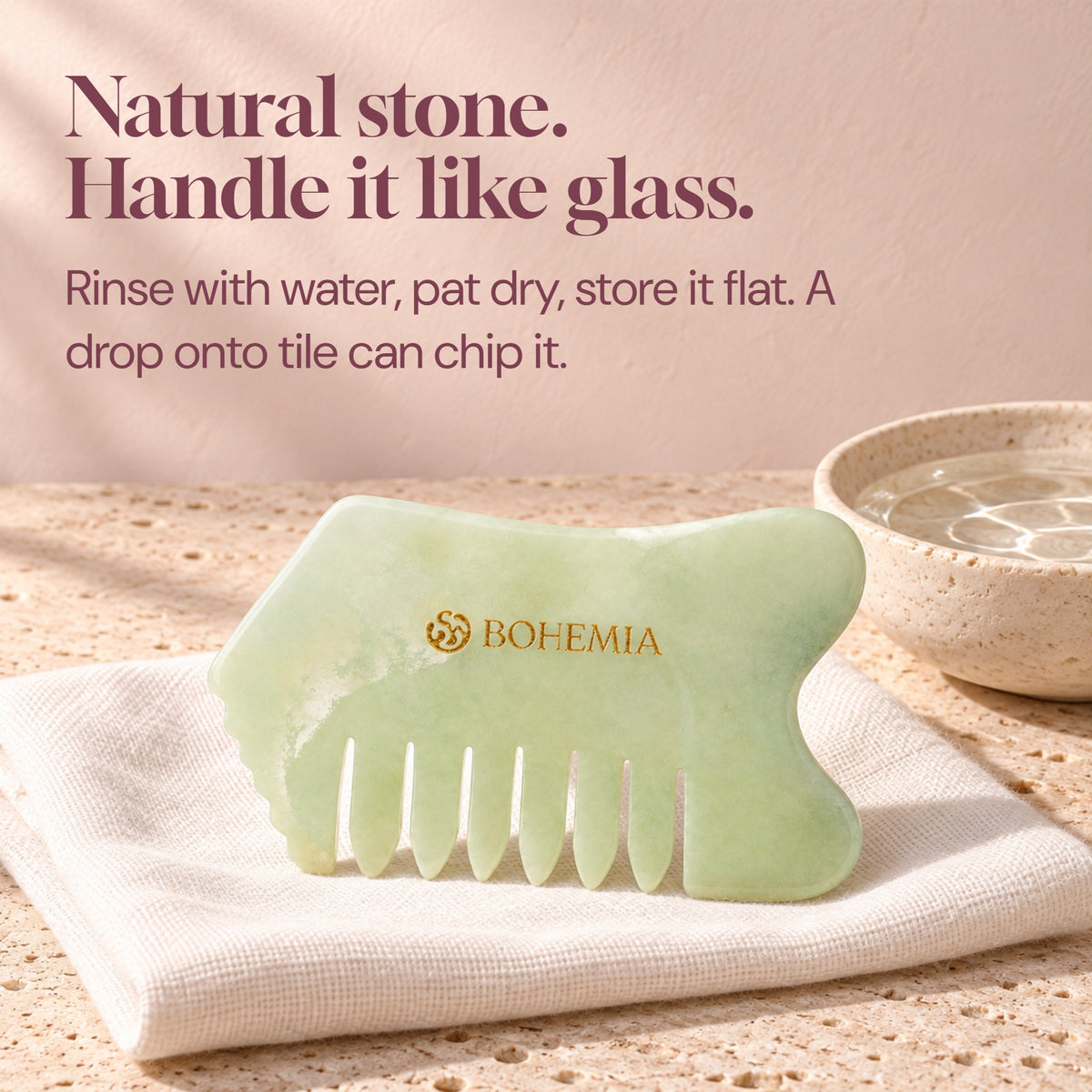 Caring for the natural jade gua sha comb