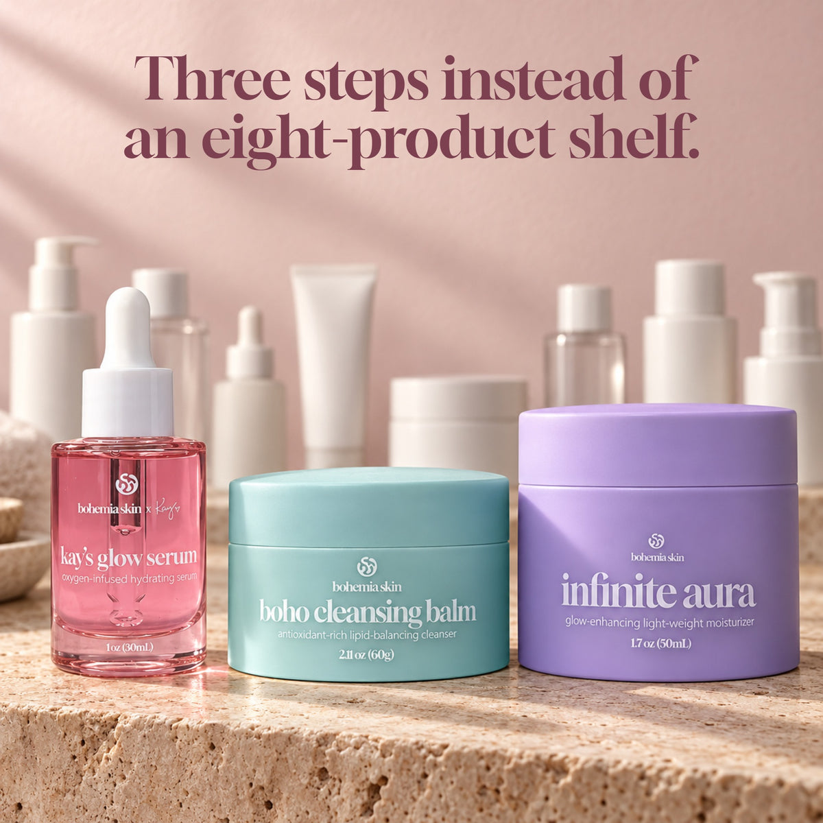 Three steps instead of an eight-product shelf